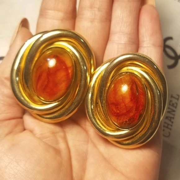 Les Bernard Jewelry - MASSIVE vtg runway LES BERNARD earrings